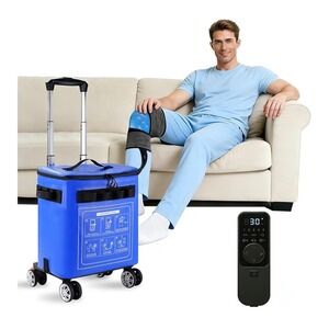 Wheeled Cold Therapy Machine 19 Quart Ice Water Circulation System Universal Pad